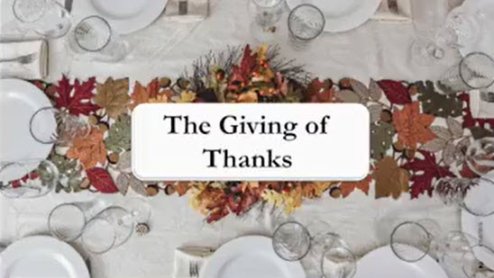 The Giving of Thanks