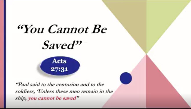 You Cannot Be Saved
