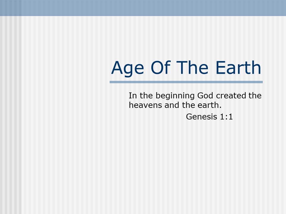 Age Of The Earth