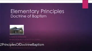 Principles of the Doctrine - Baptism