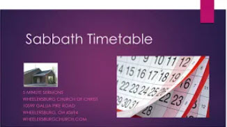 Sabbath Timetable
